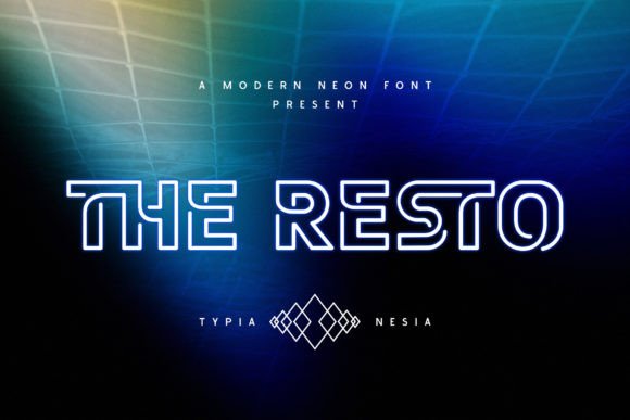The Resto: A Neon Display Typeface for Bold Maker Designs