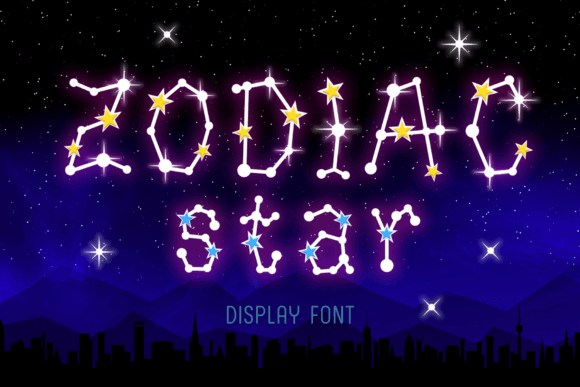 Zodiac Star Typeface: A Magical Display Font for Crafters and Sellers